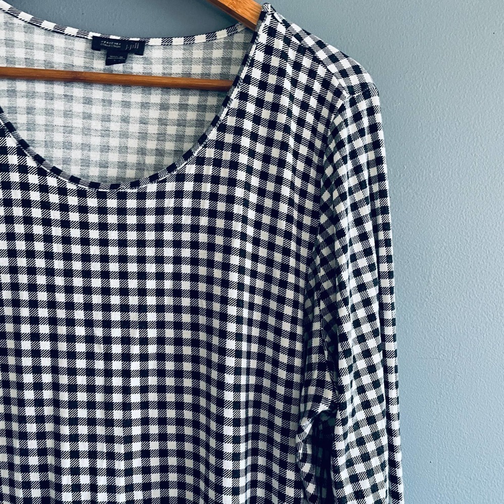 J. Jill Black and White Checkered Tunic